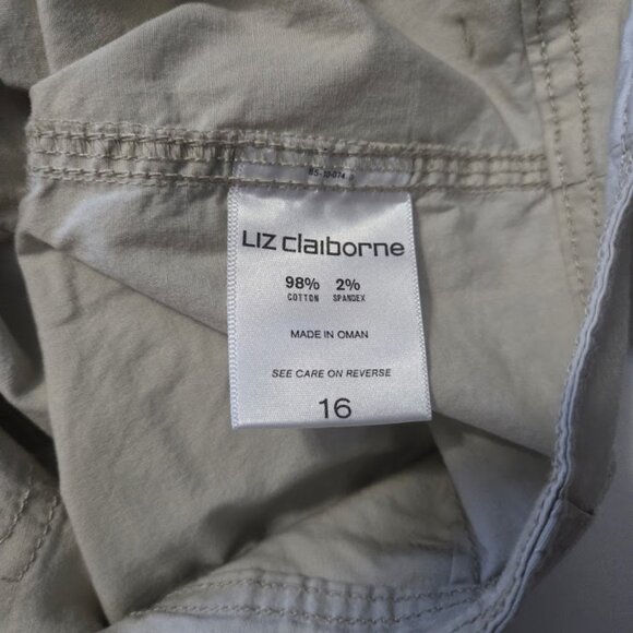 Liz Claiborne light tan cotton pants tapered ankle Size 16 - Picture 6 of 6